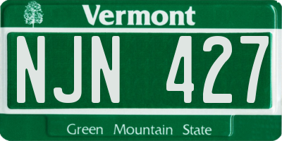 VT license plate NJN427