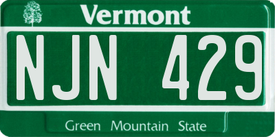 VT license plate NJN429