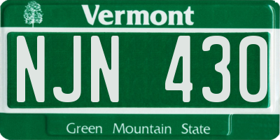 VT license plate NJN430