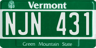 VT license plate NJN431