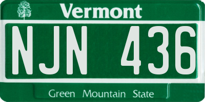 VT license plate NJN436