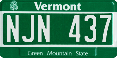 VT license plate NJN437