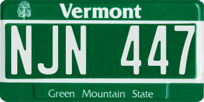 VT license plate NJN447