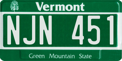 VT license plate NJN451