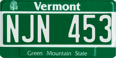 VT license plate NJN453