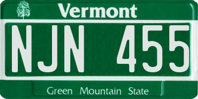VT license plate NJN455