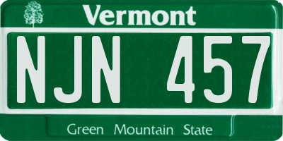 VT license plate NJN457