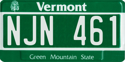 VT license plate NJN461
