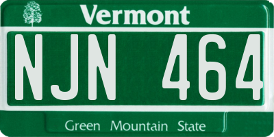 VT license plate NJN464