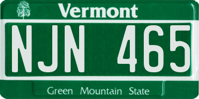 VT license plate NJN465
