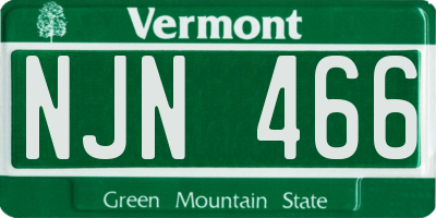 VT license plate NJN466