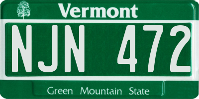 VT license plate NJN472