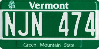 VT license plate NJN474