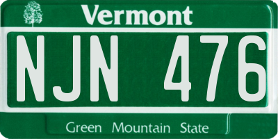 VT license plate NJN476