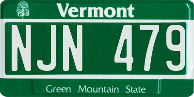 VT license plate NJN479