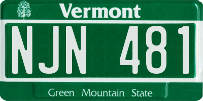 VT license plate NJN481