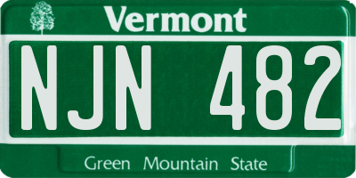 VT license plate NJN482