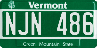 VT license plate NJN486