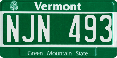 VT license plate NJN493