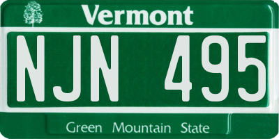 VT license plate NJN495