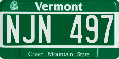 VT license plate NJN497