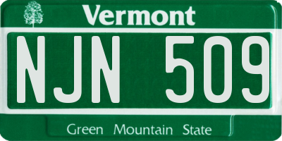 VT license plate NJN509
