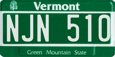 VT license plate NJN510