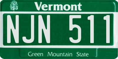 VT license plate NJN511
