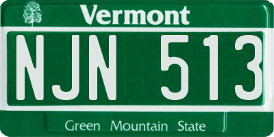 VT license plate NJN513