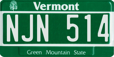 VT license plate NJN514