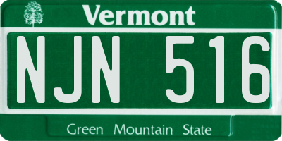 VT license plate NJN516