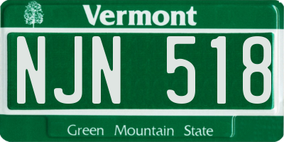 VT license plate NJN518