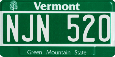 VT license plate NJN520