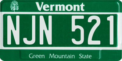 VT license plate NJN521