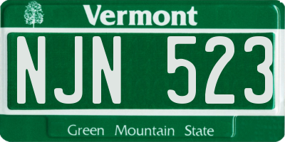 VT license plate NJN523