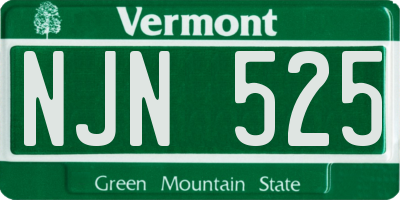 VT license plate NJN525