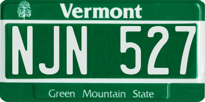 VT license plate NJN527