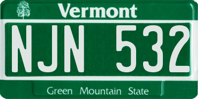 VT license plate NJN532