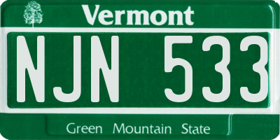 VT license plate NJN533