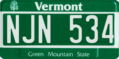 VT license plate NJN534