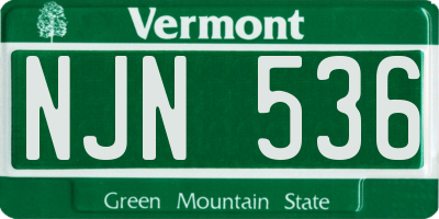VT license plate NJN536