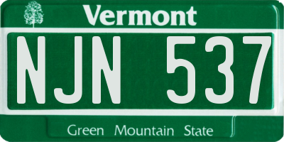 VT license plate NJN537