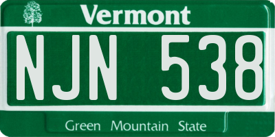 VT license plate NJN538