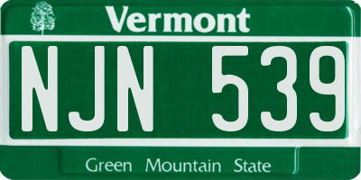 VT license plate NJN539