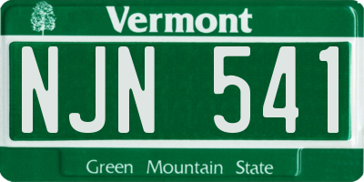 VT license plate NJN541