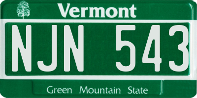 VT license plate NJN543