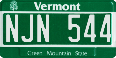 VT license plate NJN544