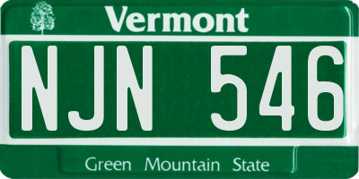 VT license plate NJN546