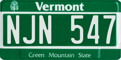 VT license plate NJN547