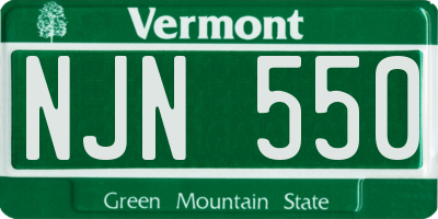 VT license plate NJN550